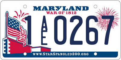 MD license plate 1AE0267