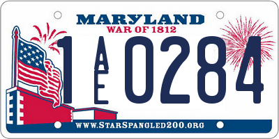 MD license plate 1AE0284