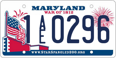 MD license plate 1AE0296