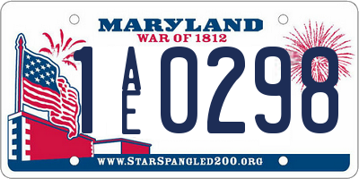 MD license plate 1AE0298