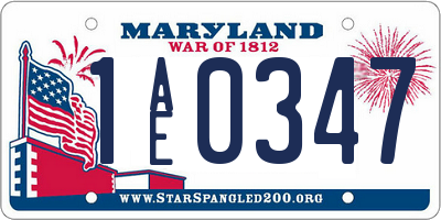 MD license plate 1AE0347