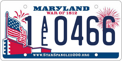 MD license plate 1AE0466