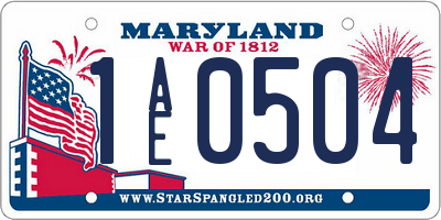 MD license plate 1AE0504