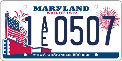 MD license plate 1AE0507
