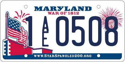 MD license plate 1AE0508