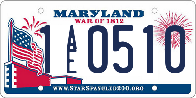 MD license plate 1AE0510