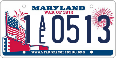 MD license plate 1AE0513