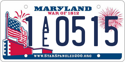 MD license plate 1AE0515
