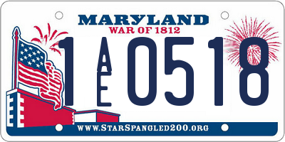 MD license plate 1AE0518