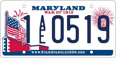 MD license plate 1AE0519