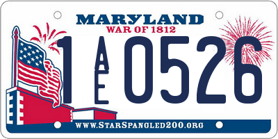 MD license plate 1AE0526