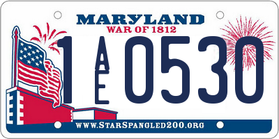 MD license plate 1AE0530