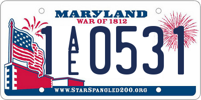 MD license plate 1AE0531