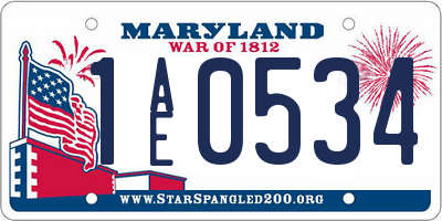 MD license plate 1AE0534