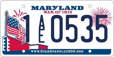 MD license plate 1AE0535