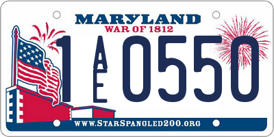 MD license plate 1AE0550