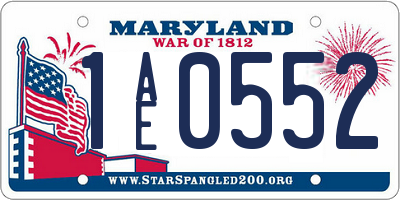 MD license plate 1AE0552