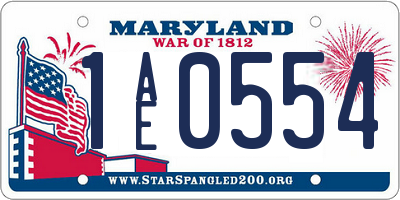 MD license plate 1AE0554