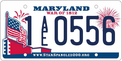 MD license plate 1AE0556