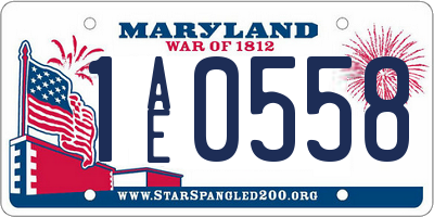MD license plate 1AE0558