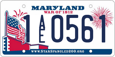 MD license plate 1AE0561