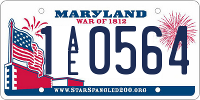 MD license plate 1AE0564