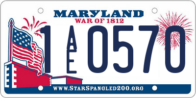 MD license plate 1AE0570