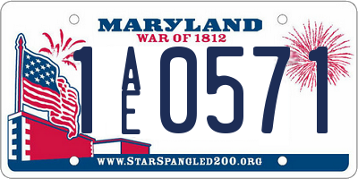 MD license plate 1AE0571