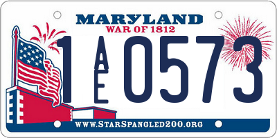 MD license plate 1AE0573