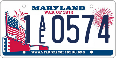 MD license plate 1AE0574