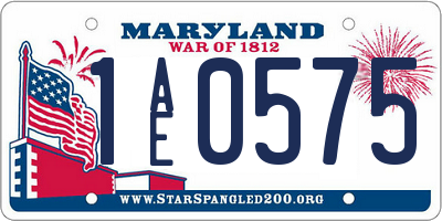 MD license plate 1AE0575