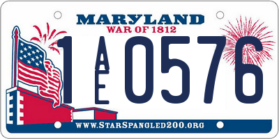 MD license plate 1AE0576