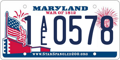 MD license plate 1AE0578
