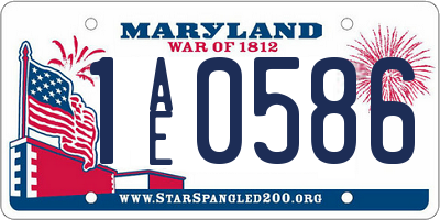 MD license plate 1AE0586