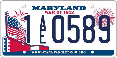 MD license plate 1AE0589