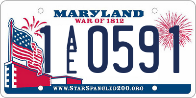 MD license plate 1AE0591
