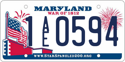 MD license plate 1AE0594