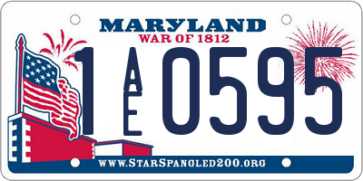 MD license plate 1AE0595