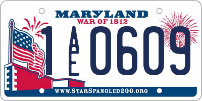MD license plate 1AE0609