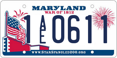MD license plate 1AE0611