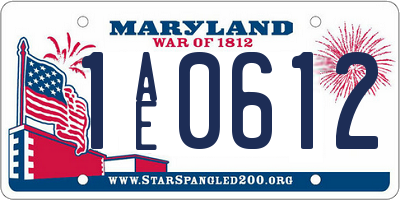 MD license plate 1AE0612