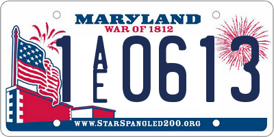 MD license plate 1AE0613