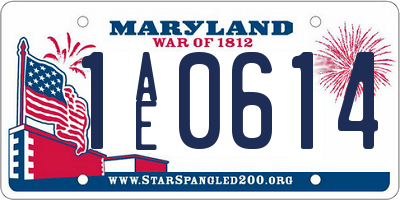 MD license plate 1AE0614