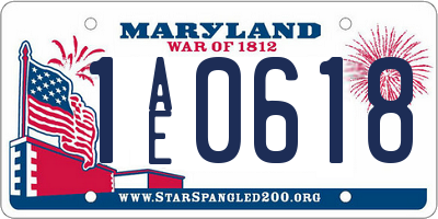 MD license plate 1AE0618