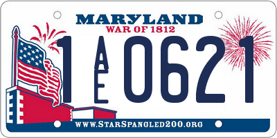 MD license plate 1AE0621