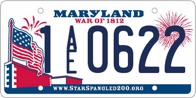 MD license plate 1AE0622
