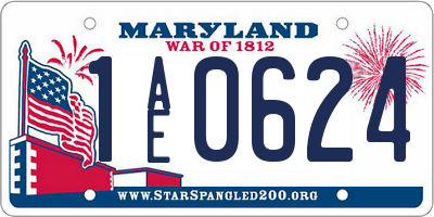 MD license plate 1AE0624