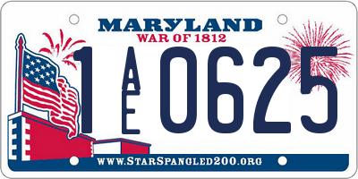 MD license plate 1AE0625