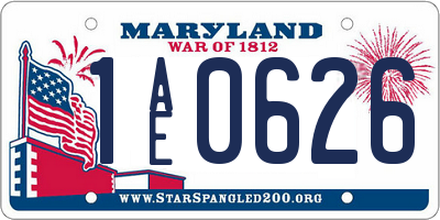 MD license plate 1AE0626