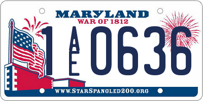 MD license plate 1AE0636